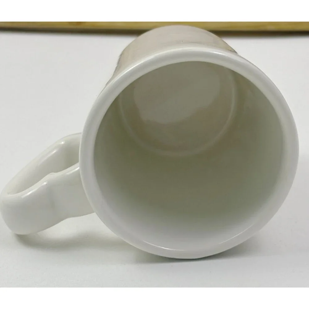 Williams Sonoma White Heart Handle Mug Minimalist Coffee Cup